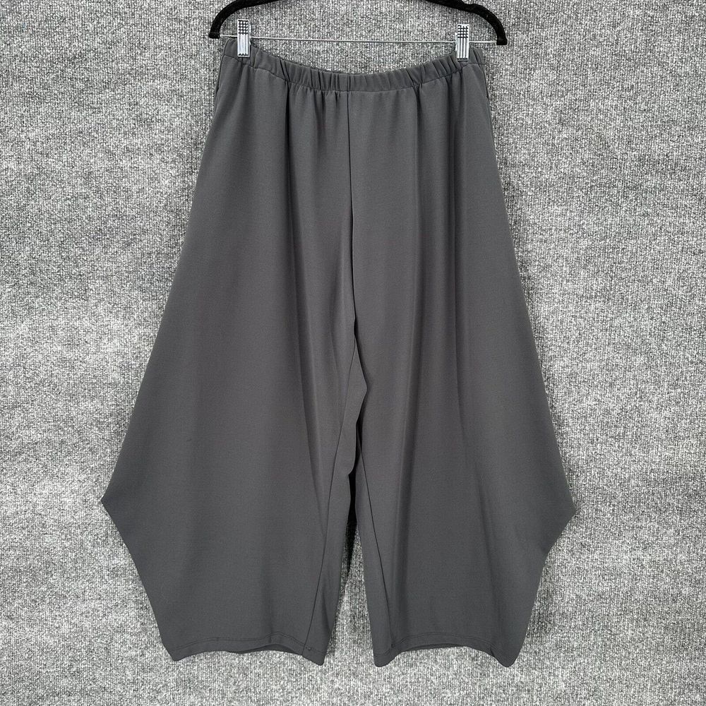 M‎ Square Neetu Malik Pants Womens 2 OSFM Gray Out There Elastic Waist Lagenlook